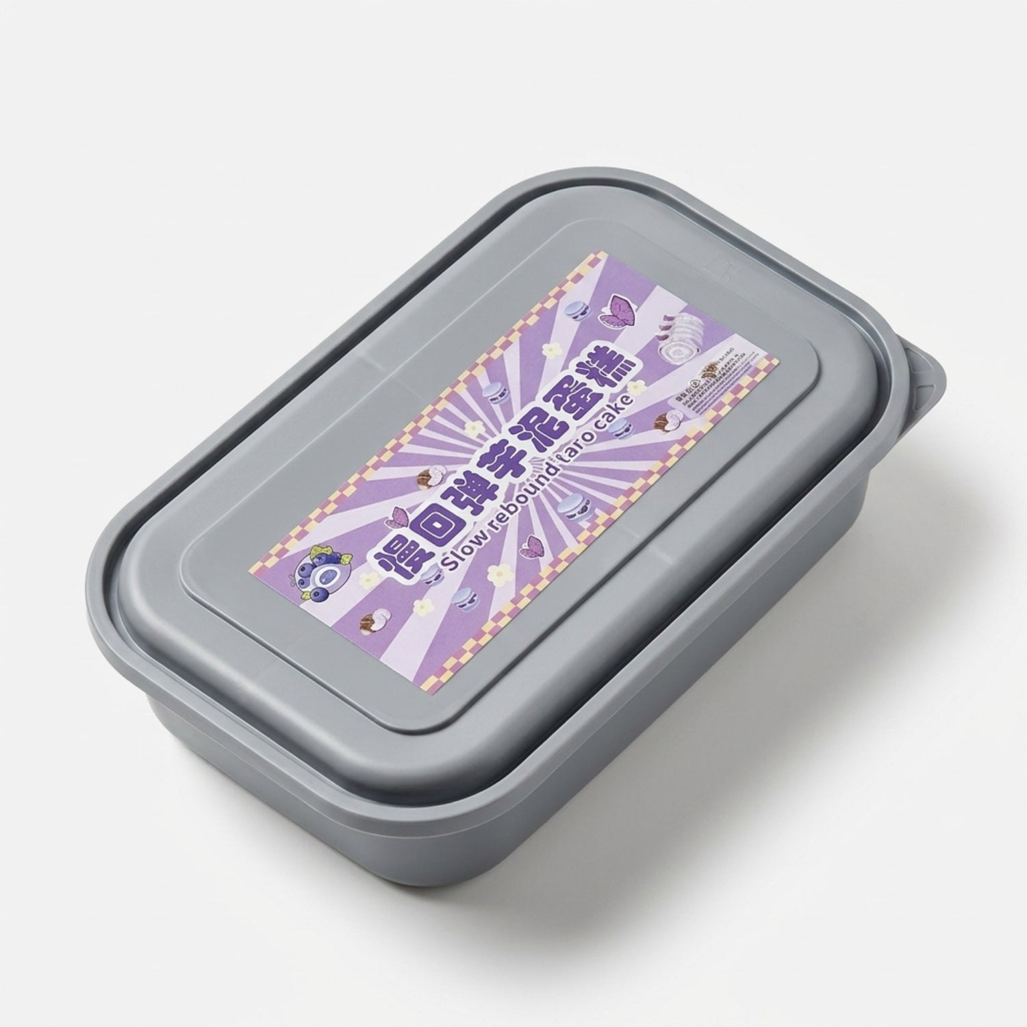 Antistresinis „Slow Rebound Taro Cake“ squishy – lėtai atsistatantis sensorinis žaislas dėžutėje