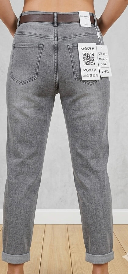 DŽINSAI PILKI MOM FIT