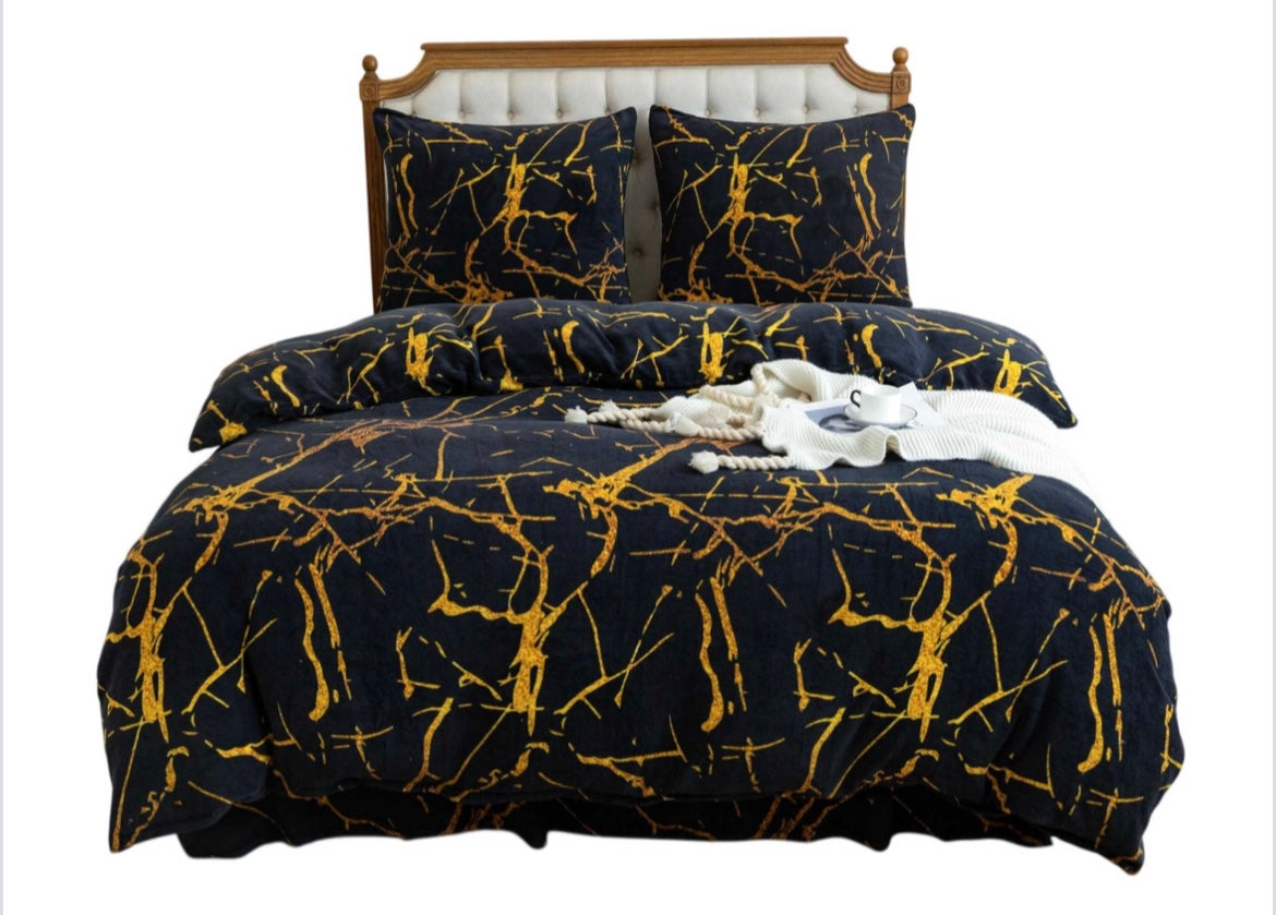 Dvigulis 220x200cm pliušinis patalynės komplektas 4 dalių