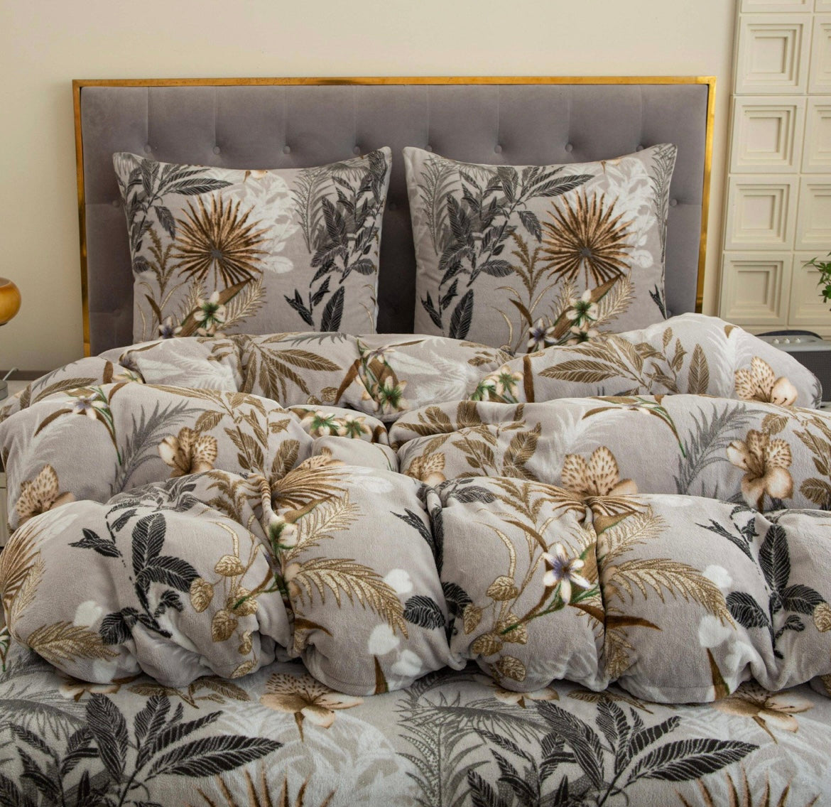 Dvigulis 220x200cm pliušinis patalynės komplektas 4 dalių&nbsp;