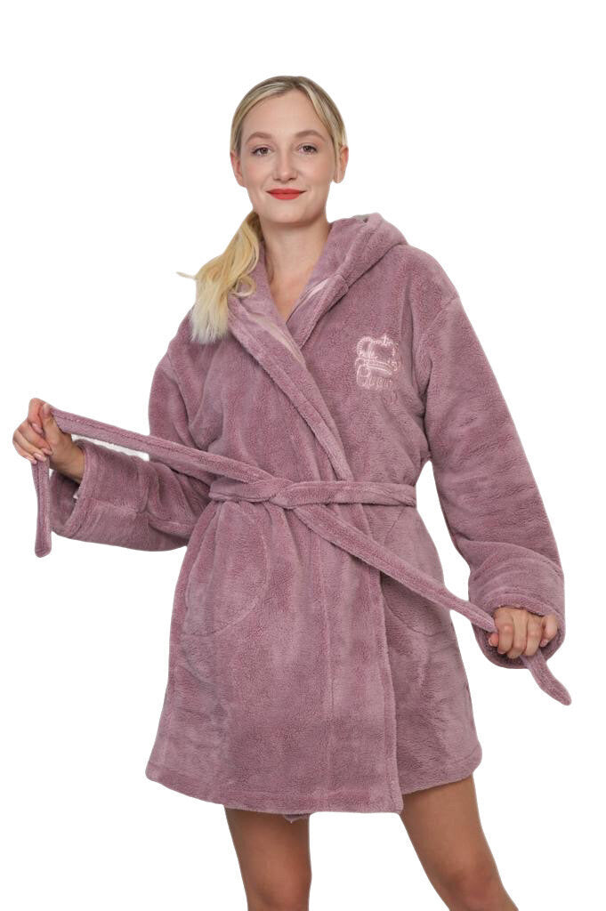 Bamboo fiber bathrobe for women with hood Queen